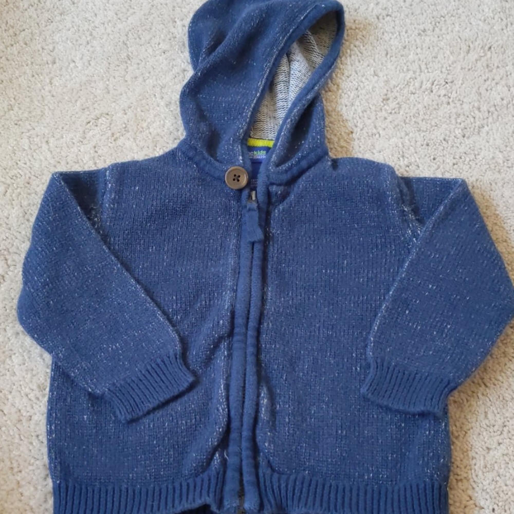 Oshkosh B'gosh blue zip up sweater size 18M